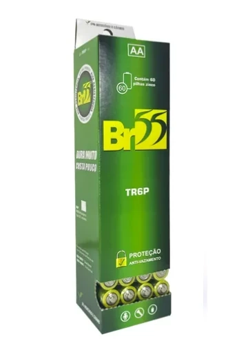 Pilha AA BR55 c/60 unidades. Comum