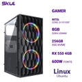Computador 3000 Core I3-10100f Mem 8gb Ddr4 Ssd 256gb Nvme Rx 550 4gb Fonte 600w Linux Ubuntu