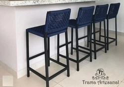 Banqueta Maresias /Corda Náutica Ideal para , espaços gourmet, áreas de lazer e churrasco