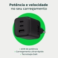 Carregador Ultrarrapido 65w C/ 3 Portas Usb (1 Usb-a + 2 Usb-c) Gan Ec21 4820190