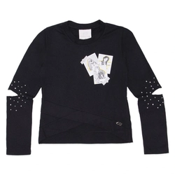 Blusinha Manga Longa com Recorte na Manga Menina Anjo - Feminina