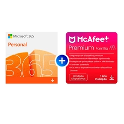 Microsoft 365 Personal Esd + Plus Family Mcafee + Família Dispositivos Ilimitados 1 Ano Esd - Mpp31bnrurpfd