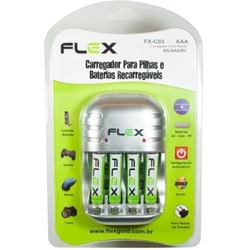 Carregador De Pilhas Flex AA e AAA Bivolt - Fxc03aaa