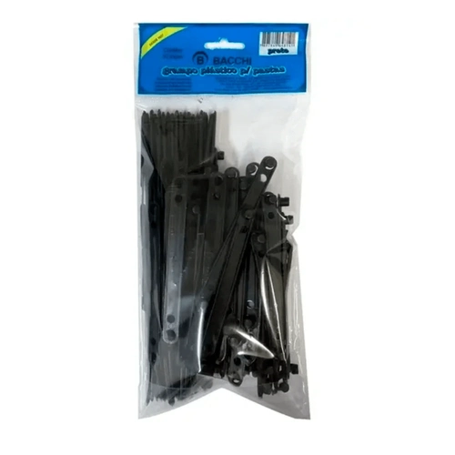 Grampo Trilho Estendido 80mm Plástico Para Pasta  Bacchi 50 Unidades