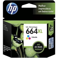 Cartucho de Tinta HP 664XL 8ml Colorido Original