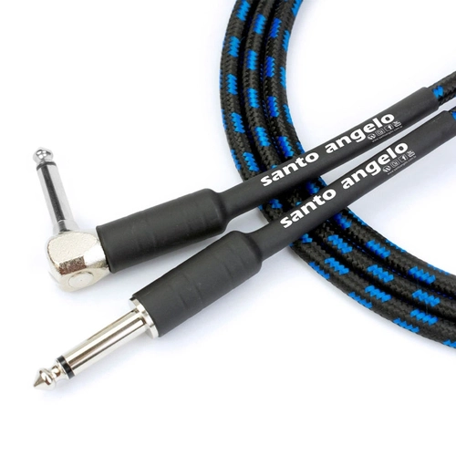 Cabo de Guitarra Angel Tx 0,30 Mm Conector P10/p10 90º 20ft 6,10 Metros Textil
