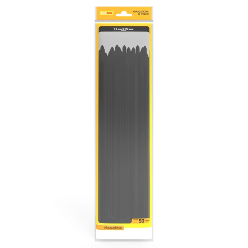 ABRACADEIRA 7.5X370MM PRETA C/50 ENERBRAS