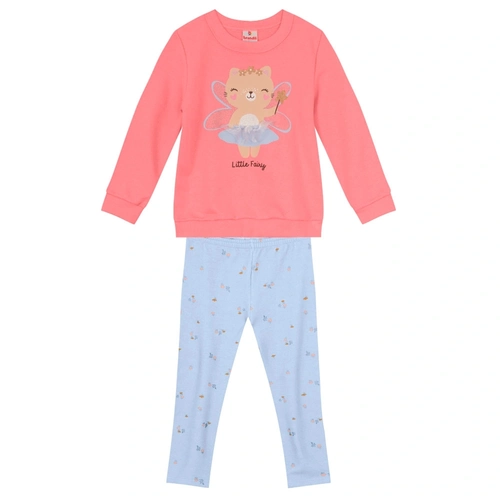 Conjunto Moletom e Legging Ursinha Bailarina Brandili - Feminino