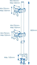 SUPORTE PARA 2 MONITORES FIXO 14'' 32'' AQUARIO - SIM-1500