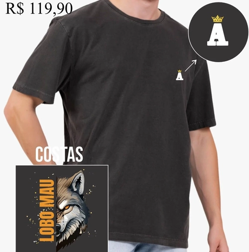 Camisa Lobo Mau – Stone 100% Algodão