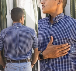 Camisa Masculina Xadrez Manga Curta Tamanhos G e M