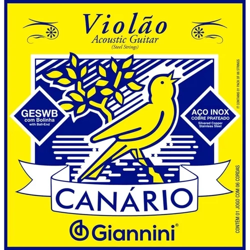 ENCORDOAMENTO VIOLAO ACO COM BOL CANARIO GESWB