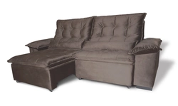 Estofado Retrátil e Reclinável Jady 2,60mt Suede Marrom