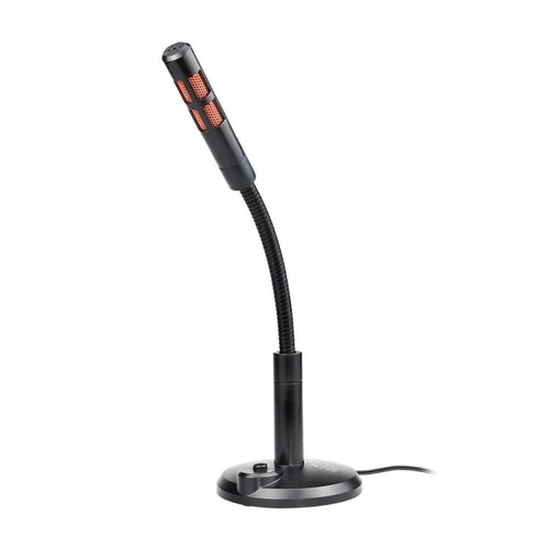 Microfone De Mesa Multilaser Ph375 P2 Flexivel Preto e Vermelho