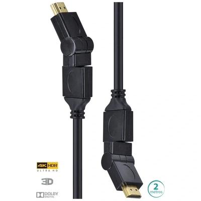 Cabo Hdmi 2.0 4K Ultrahd 3D Com Conectores 360° Vinik 2 Metros - H20b360-2
