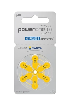 Bateria Auditiva 10 - Power One 1,45V. cartela com 6 unidades.