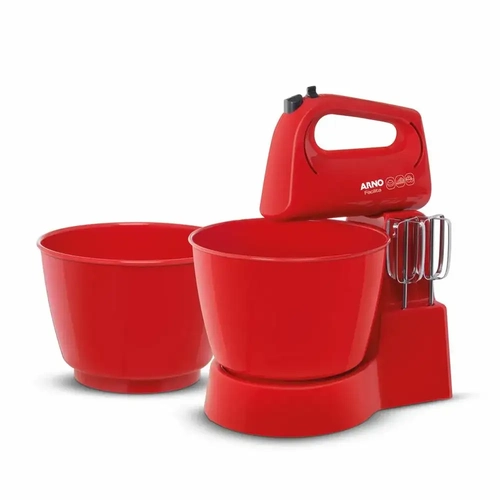 Batedeira Arno Facilita SX25 com 2 Tigelas e 3 Velocidades – Vermelha
