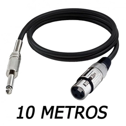 CABO MICROFONE PLAYER XLR(F) X P10 10M PRETO