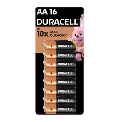 Pilha Alcalina AA Pequena 16 Unidades Duracell