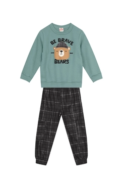 Conjunto Moletom Blusão e Calça Jogger Be Brave Ursinho Brandili - Masculino