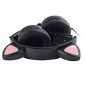 Fone de Ouvido Headset Kitty Ear - Orelha de Gato Preto Com Microfone Cabo 1.2m Plug P2 Estereo P3 - Ke100p