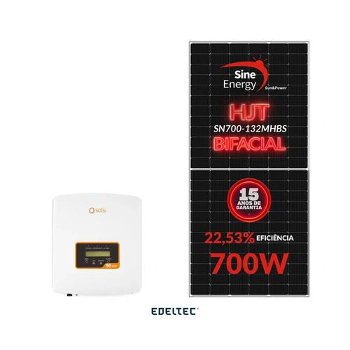 Gerador Edeltec Solar Solis 4,20 Kwp Mon. 220v Fibromadeira (3k/700w Bifacial)