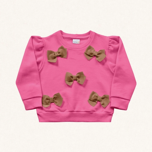 Blusa Moletom Aplique de Laços Fakini - Feminina