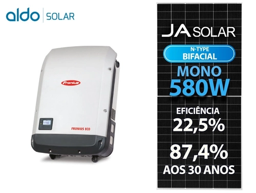 Gerador De Energia Solar Fronius Sem Estrutura Fronius Gf 93,96kwp Ja Deep Blue 580w Bif N-type Eco 25kw 1mppt Trif 380v