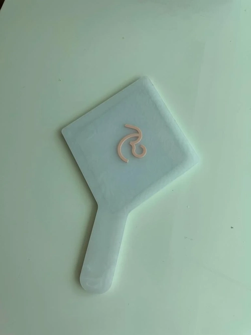 Espelho Madrepérola Branco  - Logo alto relevo inicial ou desenho