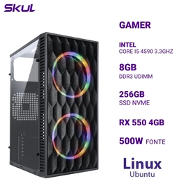 Computador 5000 Core I5 4590 3.3ghz Memória 8gb Ddr3 Ssd 256gb Nvme Rx 550 4gb Fonte 500w  Linux Ubuntu