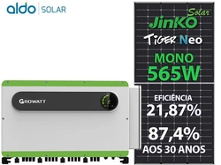 Gerador De Energia Solar Growatt Sem Estrutura Growatt Gf 452kwp Jinko Tiger Neo Mono 565w Max-x 100kw 10mppt Trif 380v