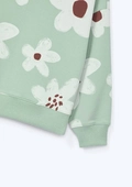Blusão Moletom Estampado Flores Verde Hering - Feminino