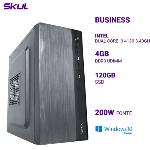 Computador B300 Dual Core I3 4130 3.40ghz Mem 4gb Ddr3 Ssd 120gb Fonte 200w Windows 10 Home