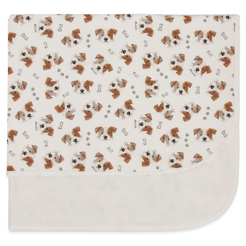 Cobertor com Forro Microsoft e Malha Estampado Masculino - Cachorrinho