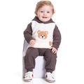 Conjunto Moletom Bebê Ursinho Café Randa Mundu - Masculino