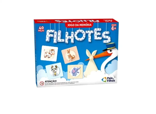Jogo da memória filhotes  7268 - Pais e filhos