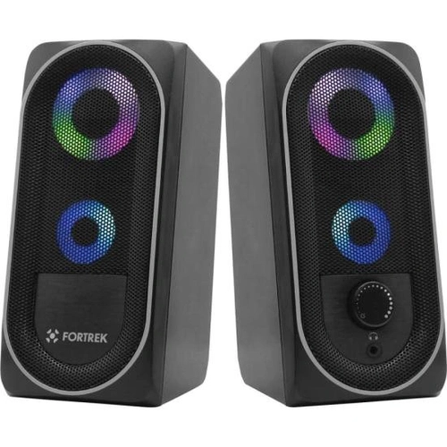 Caixa De Som Gamer Multimídia Fortrek Black Hawk Rgb Preta