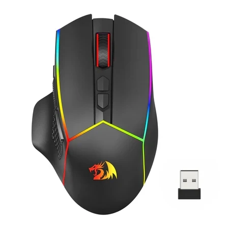 Mouse Gamer Sem Fio Redragon Axe Pro Preto - M814RGB-PRO