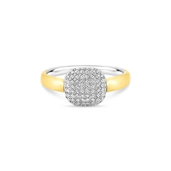 Anel Capri em Prata 925 e Ouro Amarelo 18k com Diamantes 0,31 ct