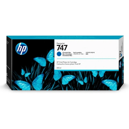 Cartucho De Tinta Hp 747 Azul Crom. Pluk 300ml P2v85a