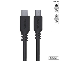 Cabo Usb Tipo-c para Mini Usb b 2.0 - Preto - 1 Metro - Pucmbp-1