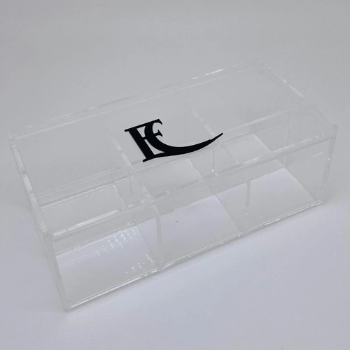 Caixa de chá 6 compartimentos - Logo alto relevo inicial ou desenho