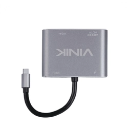 ADAPTADOR TYPE C 4-EM-1 PARA HDMI VGA PD E USB 3.0 - AT41VN - VINIK