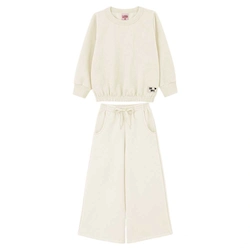 Conjunto Blusão e Calça Wide Leg em Moletom Lik Kids - Feminino