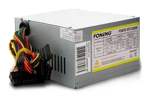 Fonte 200w Atx para computador PC sem cabo de força Hdw-003 - Foneng
