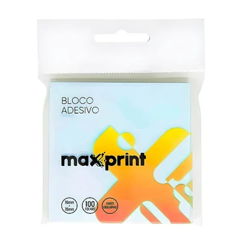 Bloco Adesivo 76x76mm Azul Neon Maxprint