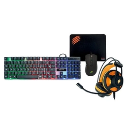 Kit Gamer 4x1 Led Argos Teclado/mouse/mousepad/headset Tm304 Oex