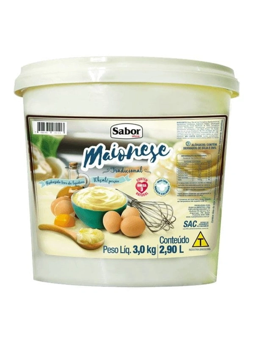 Maionese Balde 3kg Sabor Mix