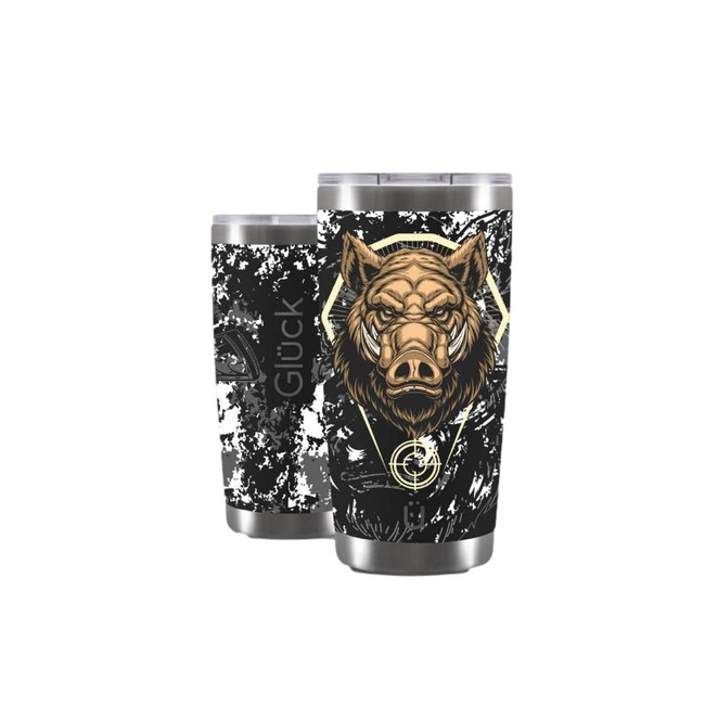 Copo Sleeck 473ml Javali Relevo - Preto (Glück)