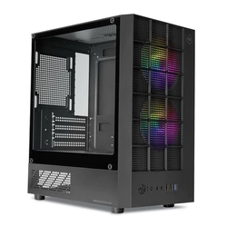 Gabinete Gamer Mancer Grimore, Mini-Tower, Lateral de Vidro, 2 Fans Rainbow, Preto, MCR-GRM-BK
